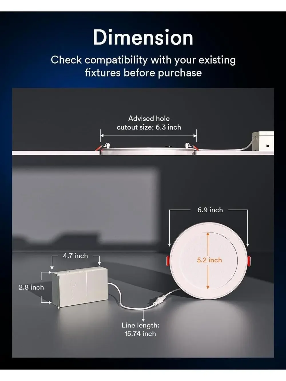 Lumary RGBAI Smart Recessed LED Lighting 6 Inch with Night Ring, 4pack